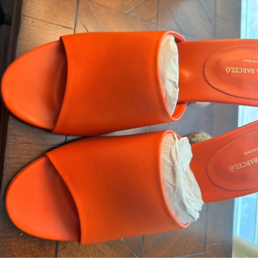 Paloma Barcelo Bridgette Nappa Niccola Sandals in Orange. - Picture 2 of 9